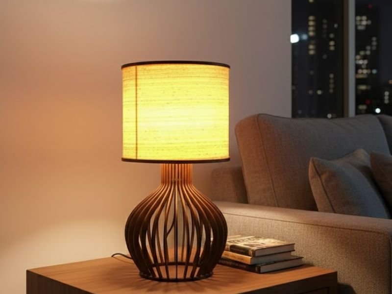 Luminária de mesa em sala moderna