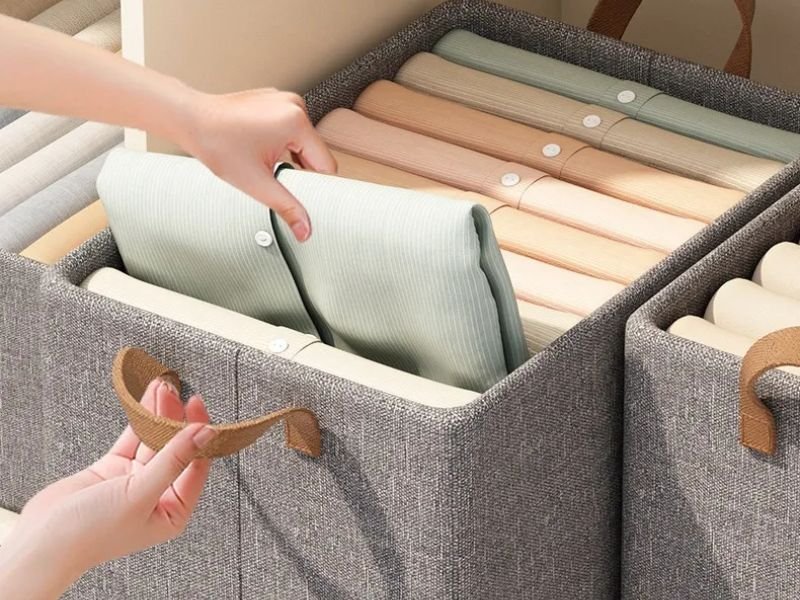 Cesto organizador de tecidos