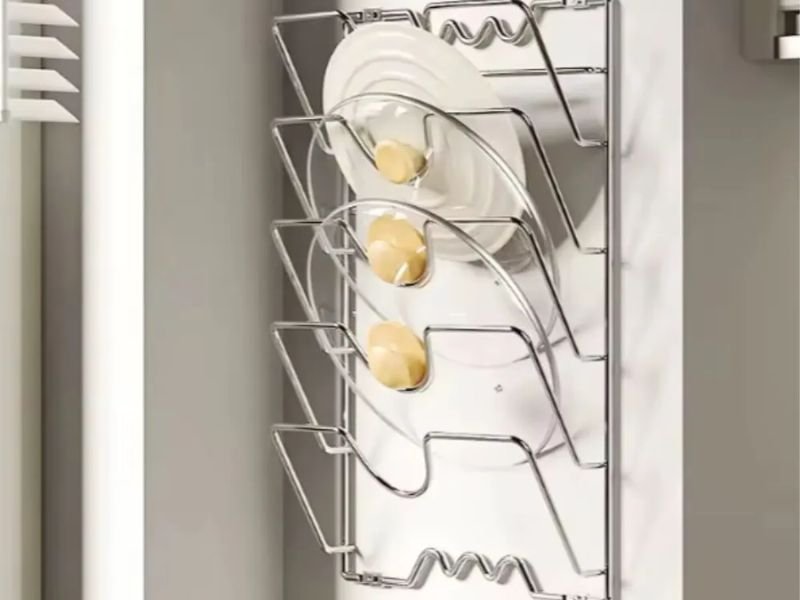 Suporte de tampas para armário