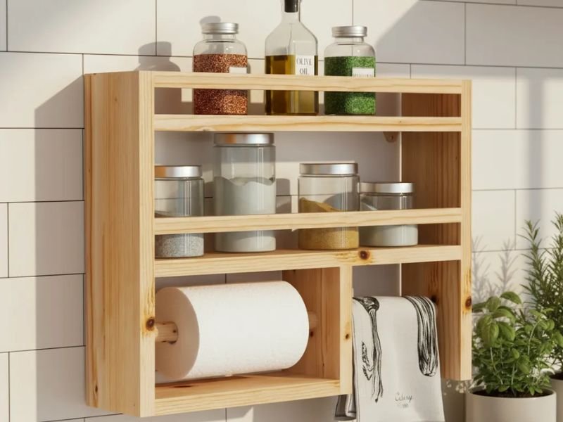 Organizador de temperos em prateleira