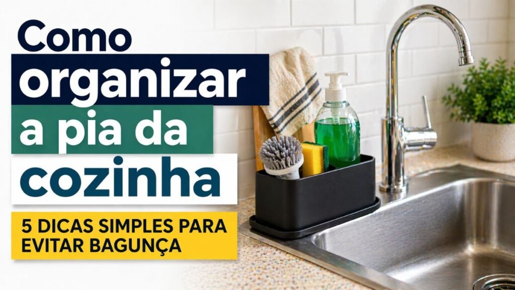 como organizar a pia da cozinha com organizador e utensílios organizados