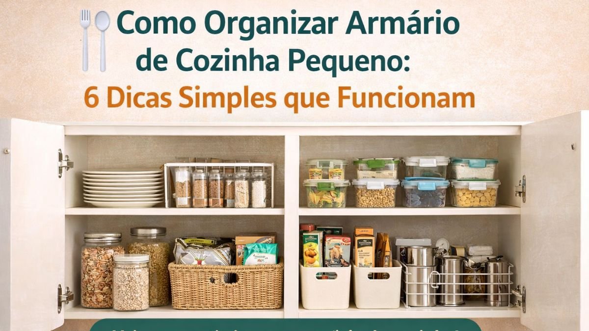 como organizar armário de cozinha pequeno com organizadores
