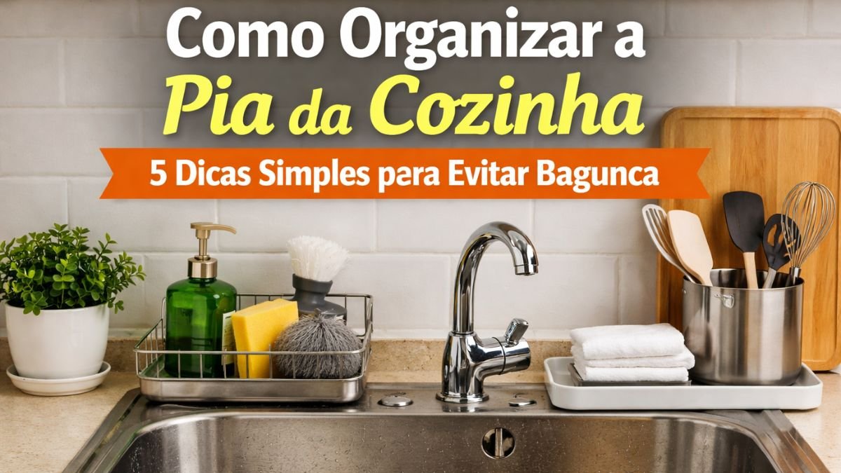 como organizar a pia da cozinha com organizador e utensílios organizados