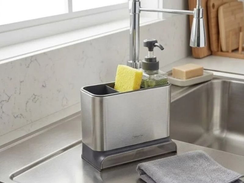 Organizador de pia de cozinha inox resistente e durável para uso diário