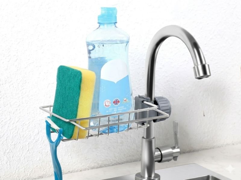 Organizador de pia de cozinha para torneira ideal para cozinhas pequenas