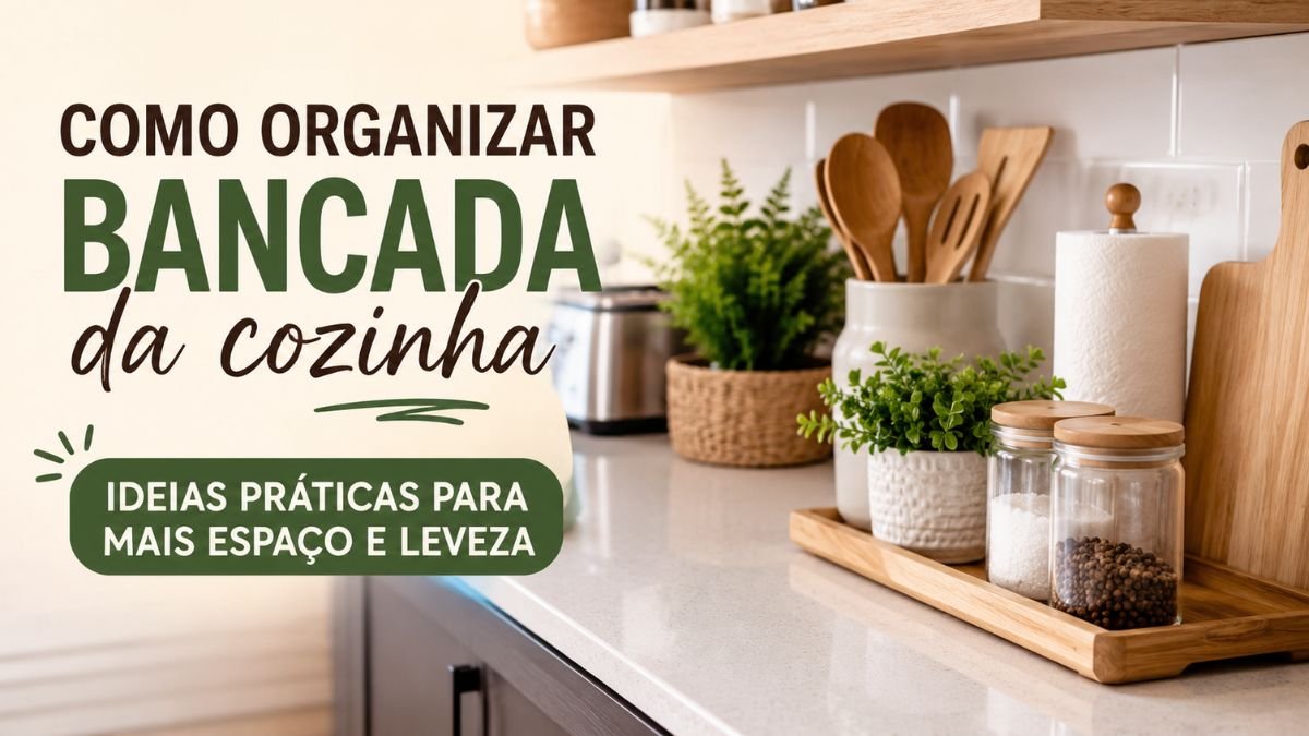 Como organizar bancada da cozinha com utensílios organizados e bancada limpa