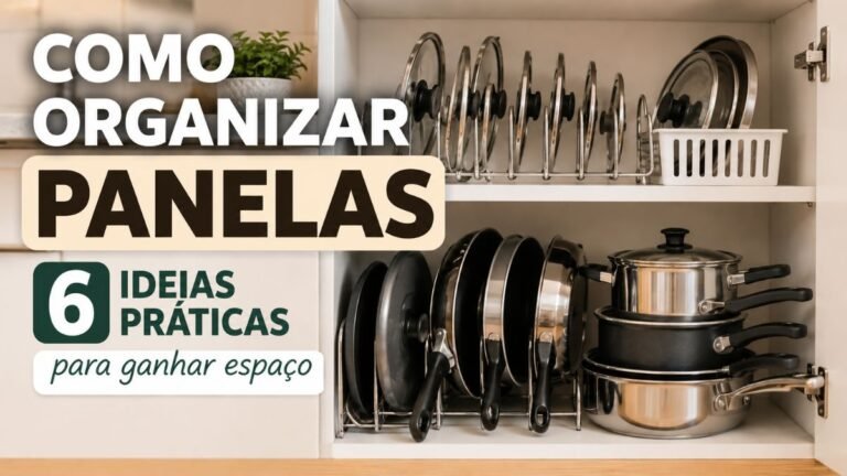 Como organizar panelas em armário de cozinha pequeno com divisores e organização prática