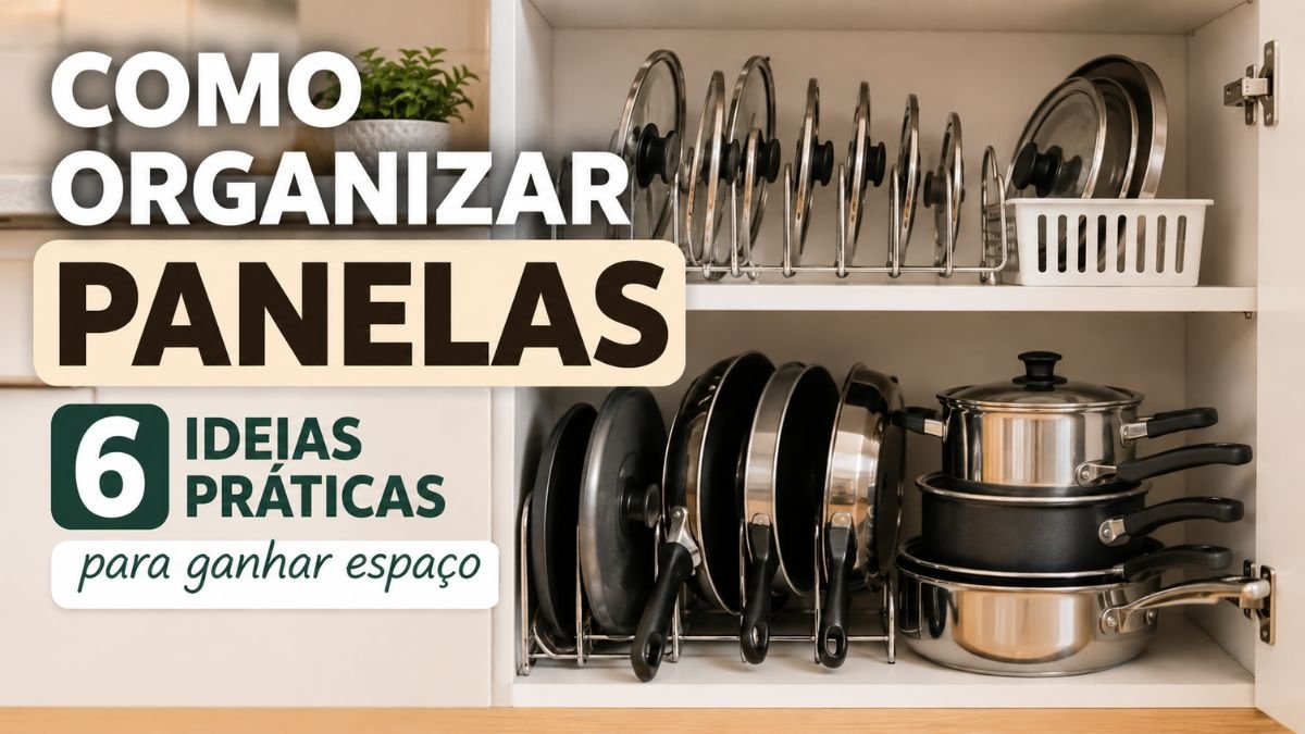 Como organizar panelas em armário de cozinha pequeno com divisores e organização prática