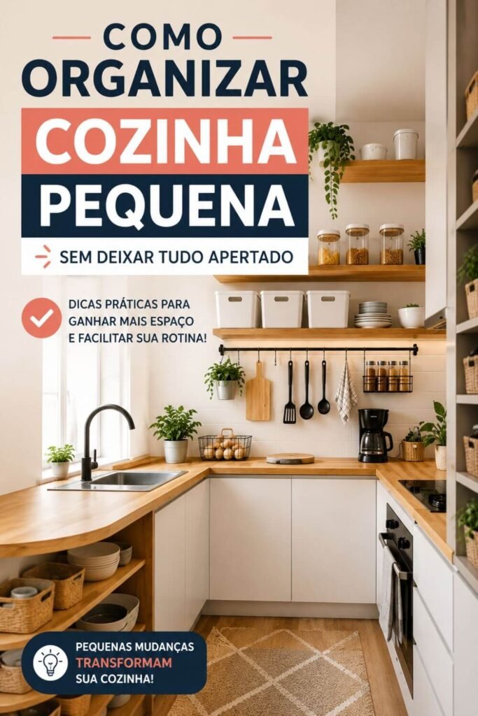 ideias simples para organizar cozinha pequena e ganhar espaço