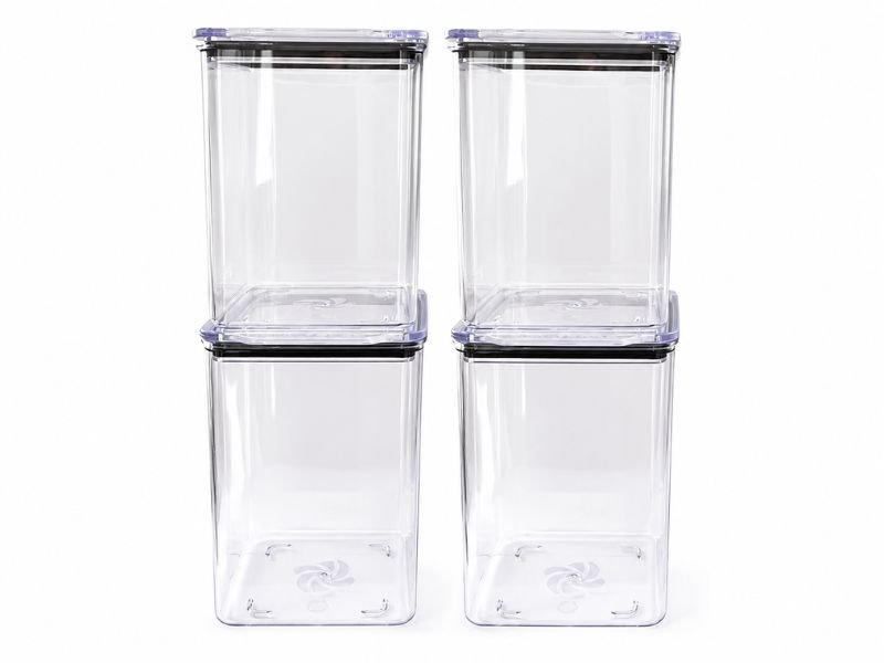 pote hermético transparente organizando mantimentos