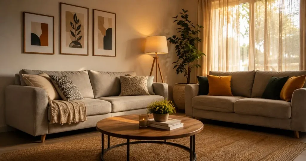 Decoração de sala com pouco dinheiro em ambiente moderno e aconchegante